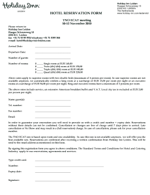 Fillable Online nascola HOTEL RESERVATION FORM www.holiday-inn.com ...