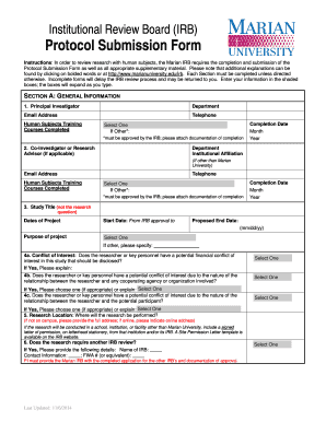 Institutional Review Board (IRB) Protocol Submission Form