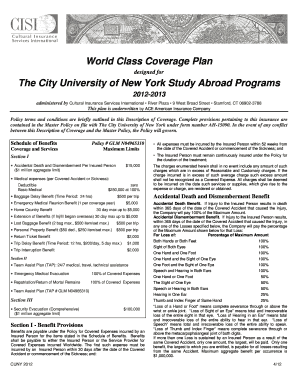World Class Coverage Plan The City University of New York Study ... - ccny cuny