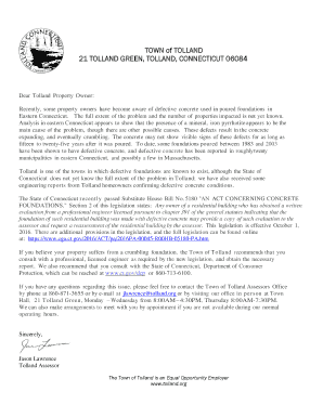 Personal guarantee language - TOWN of TOLLAND 21 TOLLAND GREEN, TOLLAND, CONNECTICUT 06084 - tolland