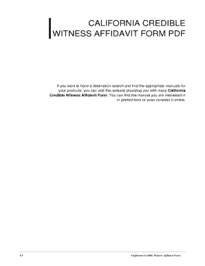 General affidavit form california pdf - credible witness affidavit pdf california