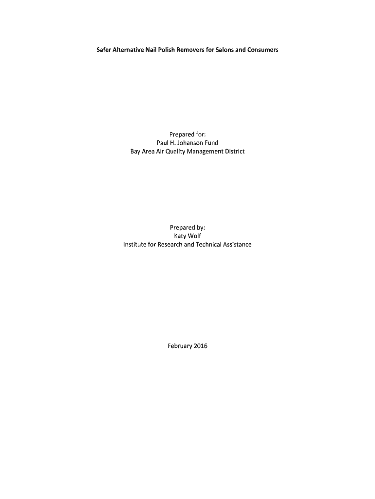 Fillable Online Safer Alternative Nail Polish Removers for Salons and