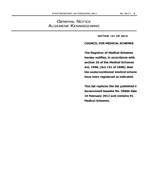 Medical Schemes Act: Registered list of medical schemes