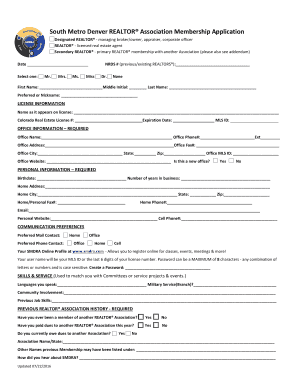 REALTOR Application - South Metro Denver Realtor Association