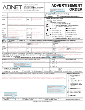 Ad Order Form (Marked Sample) - AdNet Advertising Agency Inc