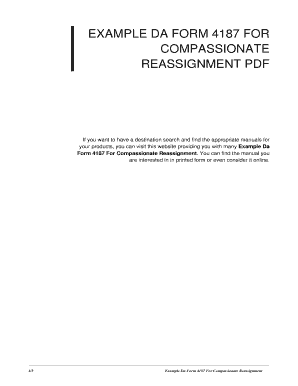 Army deferment 4187 example - compassionate reassignment 4187 example