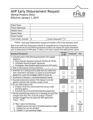 AHP Early Disbursement Request - fhlbcin.com