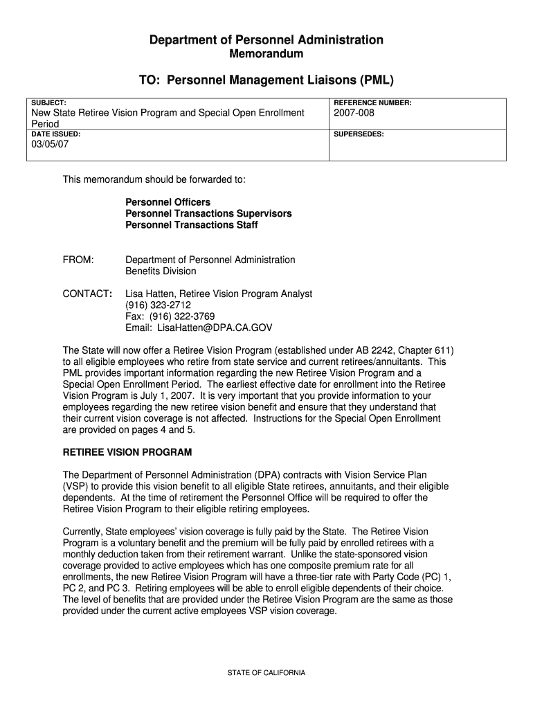 Fillable Online calhr ca TO Personnel Management Liaisons (PML) Fax