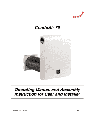 ComfoAir 70 Operating Manual and Assembly ... - Billig ventilation - billigventilation