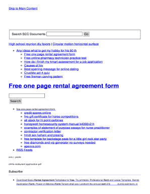 Fillable Online free one page rental agreement form Fax Email Print ...