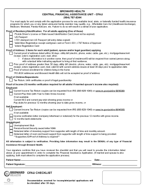 Broward Health Financial Assistance Application