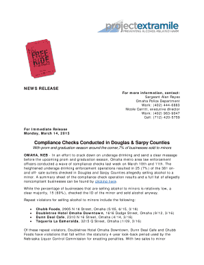 Compliance Checks Conducted in Douglas ... - Project Extra Mile - projectextramile
