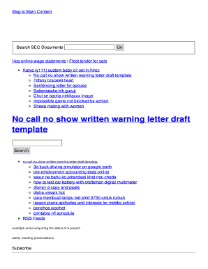 Warning letter to employee - no call no show written warning letter draft template