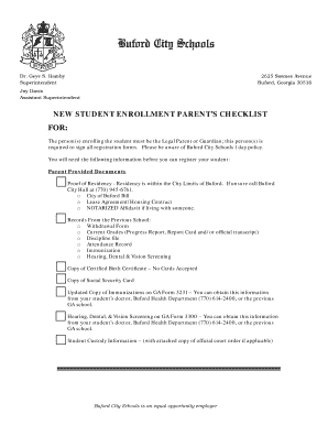 New Student Enrollment Pack 2016-17 - Buford City Schools