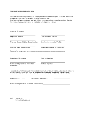 temporary work assignment form