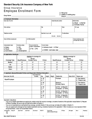 Talent and succession planning templates - Group Insurance Employee Enrollment Form