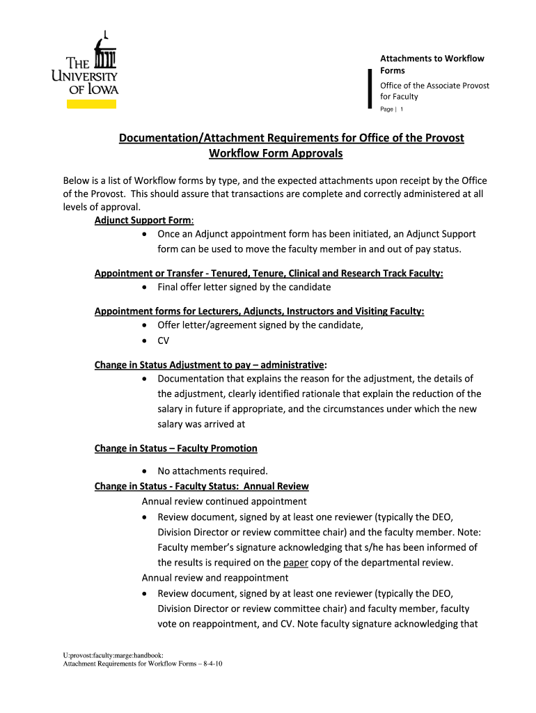 Fillable Online medicine uiowa Attachment Requirements for Workflow