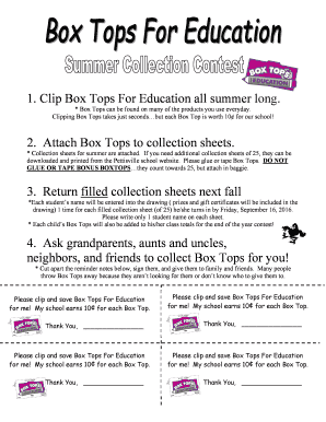 Fillable On the internet pettisvilleschools Box Tops for Training picture regarding Printable Box Top Collection Sheets titled Fillable On the internet pettisvilleschools Box Tops for Instruction