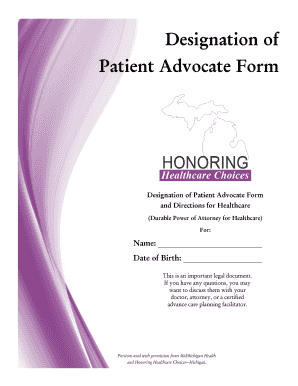 Designation of Patient Advocate Form - MidMichigan Health - midmichigan
