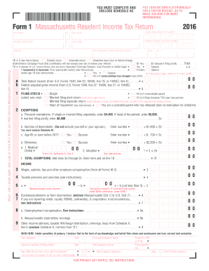IRS Massachusetts Form 1 | pdfFiller