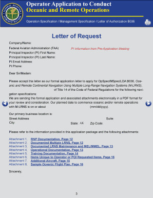 Online Application for B036, Oceanic and Remote Continental Navigation using Multiple Long-Range Navigation Systems (M-LRNS). Application for OpSpec/MSpec/LOA B036