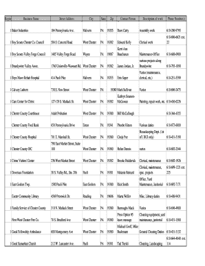 Region Business Name Street Address Chester County Adult ... - chesco