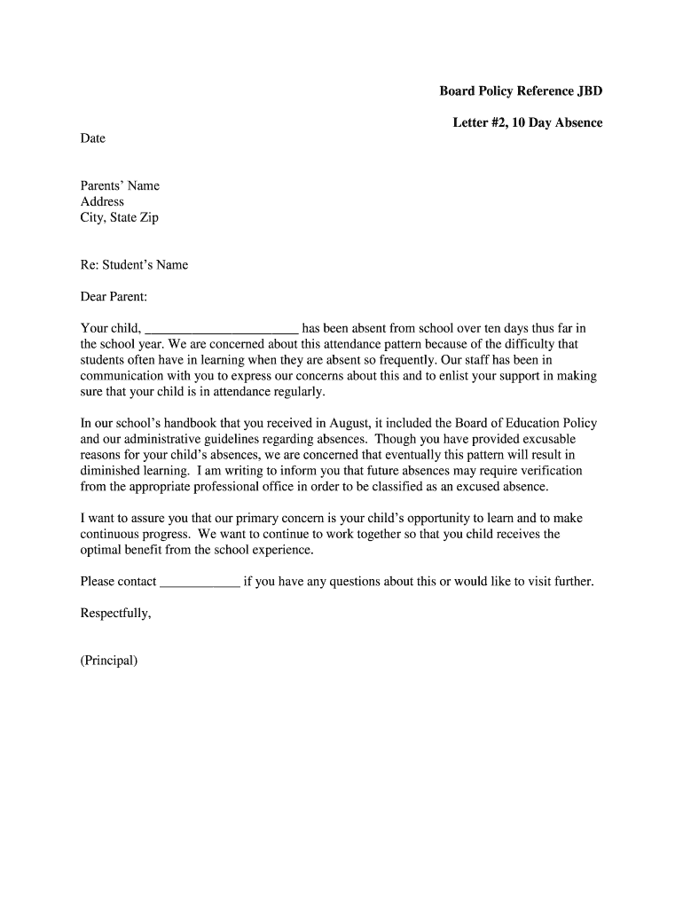 Truancy Letter