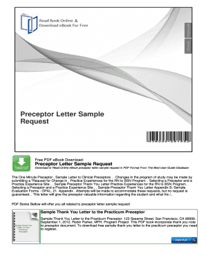 sample preceptor request letter