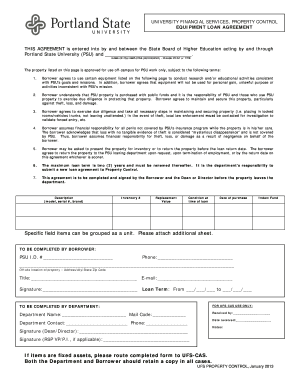 Loan agreement letter - Equipment Loan Agreement - PSU - pdx