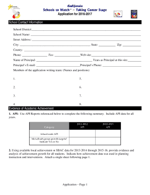 2016 - 2017 Application - California League of Schools - clms