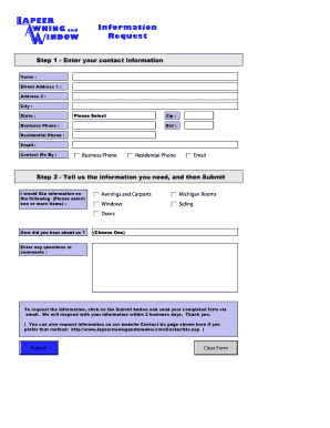 Fillable Online Step 1 - Enter your contact information Step 2 - Tell ...