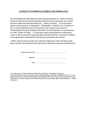 Tax invoice meaning - CONFLICT OF INTEREST STATEMENT AND VERIFICATION - in