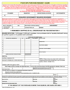 Gpc Purchase Request Form - Fill Online, Printable, Fillable, Blank