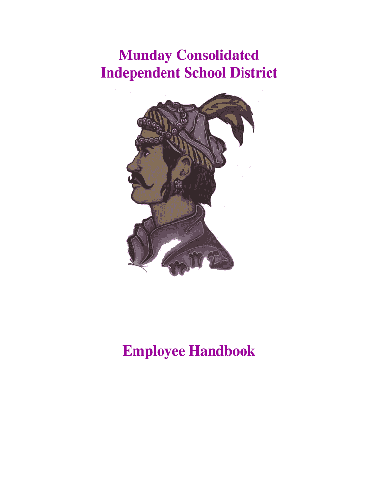 Fillable Online mundaycisd Employee Handbook Munday CISD mundaycisd