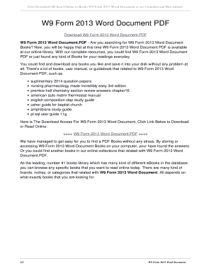 Fillable Online lawfor W9 Form 2013 Word Document PDF. w9 form 2013 ...