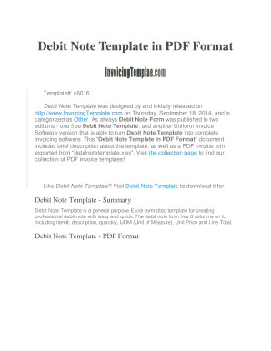 Debit Memo Template from www.pdffiller.com