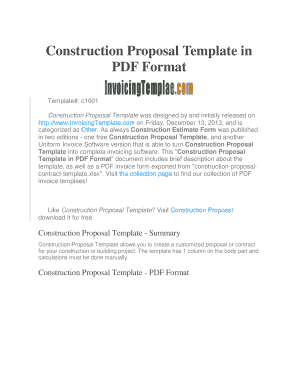 Construction Proposal Template in PDF Format - Excel invoice ...
