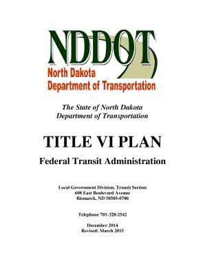 TITLE VI PLAN - North Dakota Department of - dot nd