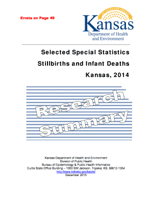 Selected Special Statistics Stillbirths and Infant Deaths Kansas ... - kdheks