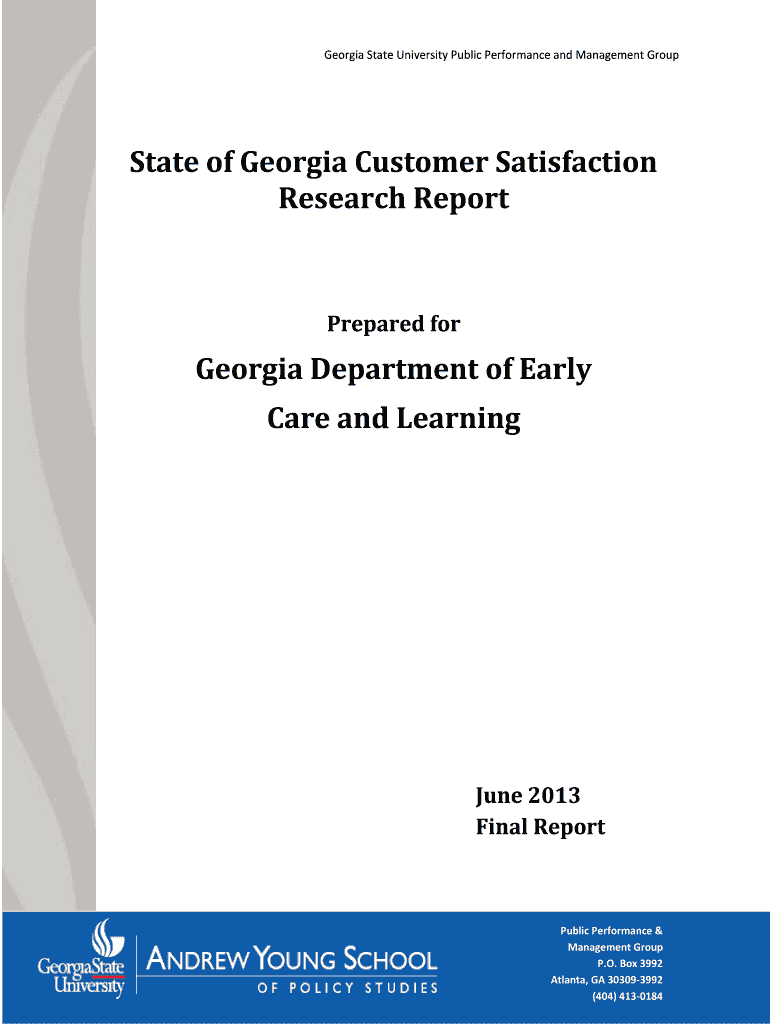 Fillable Online decal ga State of Customer Satisfaction