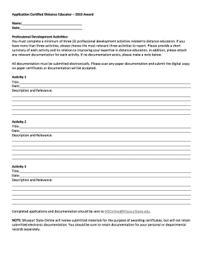 Application - Missouri State Outreach