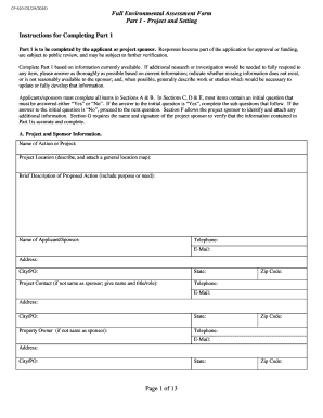Full Environmental Assessment Form