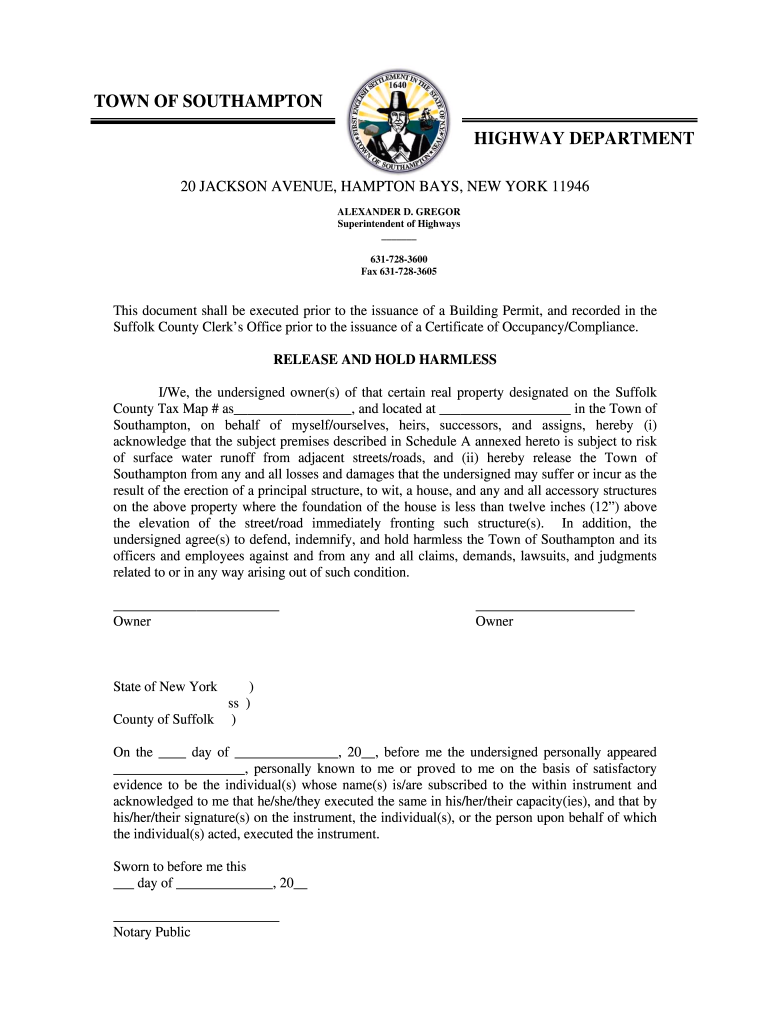 town southampton harmless form Preview on Page 1