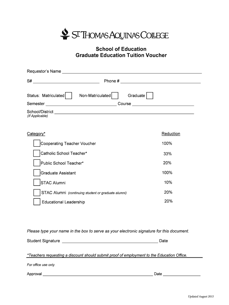 Fillable Online stac School of Education Graduate Education Tuition ...