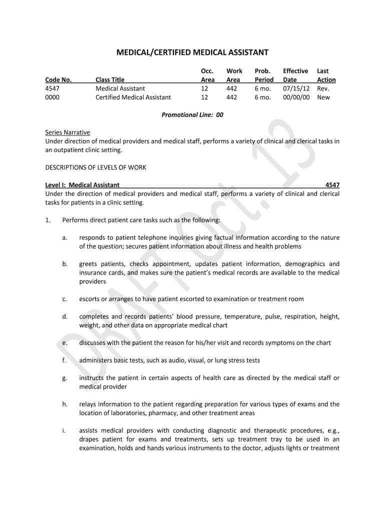Fillable Online MEDICAL/CERTIFIED MEDICAL ASSISTANT Fax Email Print ...