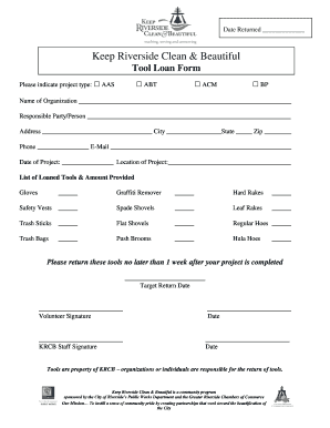 Tool Loan Form