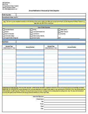 Annual Notification of Accounts by Public Depositor