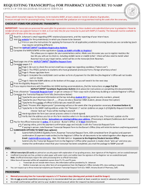 Fillable Online roseman REQUESTING TRANSCRIPT(s) FOR PHARMACY LICENSURE ...