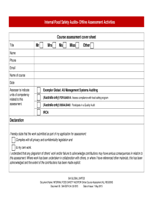 Internal Food Safety Audits- Offline Assessment Activities ...