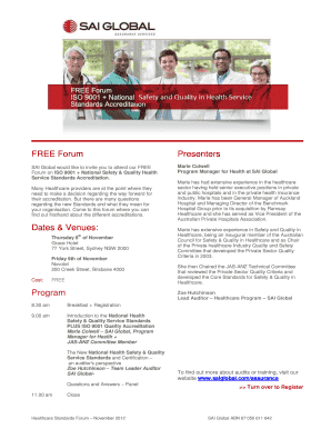 Fillable Online SAI Global Audit, Certify and Register your System Fax ...